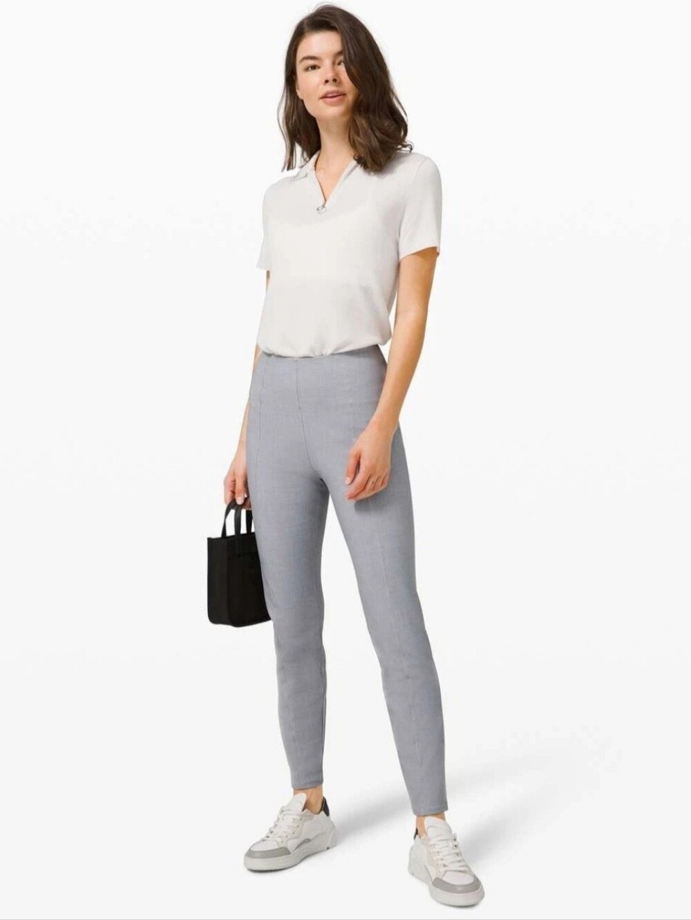 Lululemon Size 4 Here to There High-Rise 7/8 Pant Crosshatch Magnet Grey